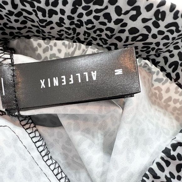 AllFenix Cropped Jacket Women's Medium Black Leopard Print Zip Snap Closure - Picture 7 of 10